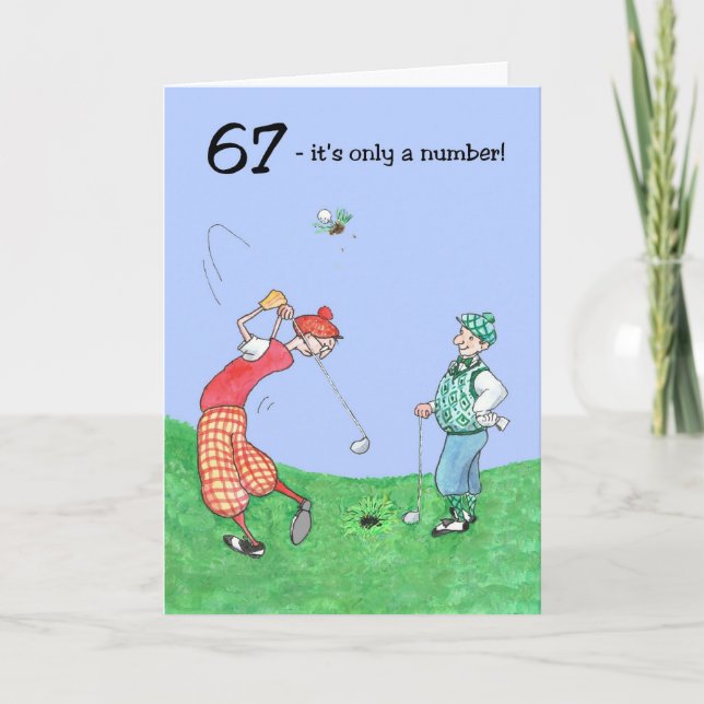 67:e födelsedagskort för en Golfer Kort (Framsida)