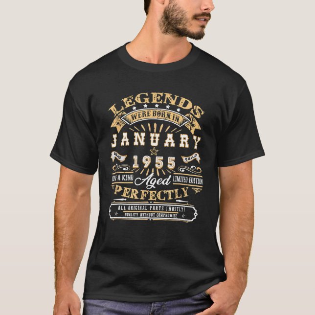 67:e födelsedagspresent för blad, född januari 195 t shirt (Framsida)