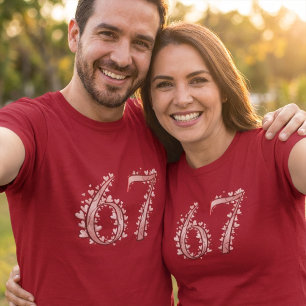 67:e Romantiska Hjärt Nummer Alla Hjärtans Dag T Shirt