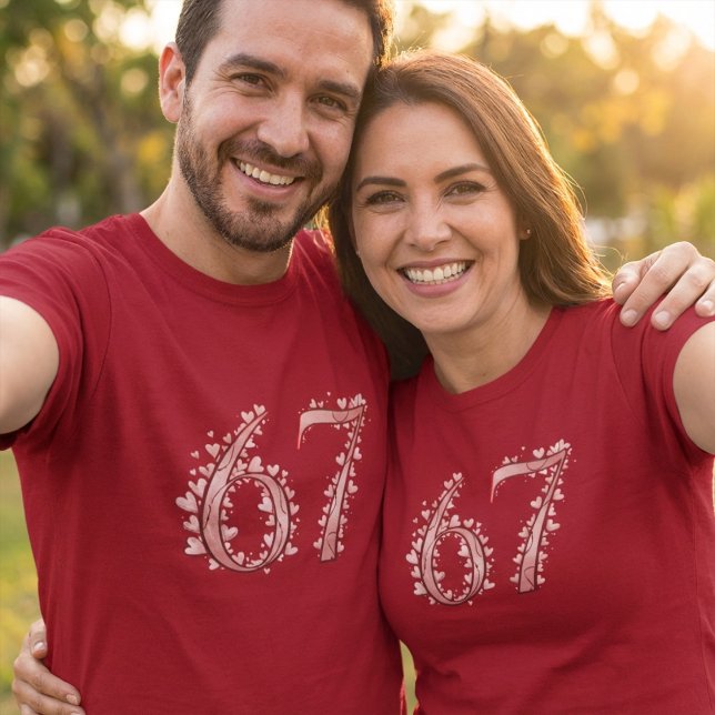 67:e Romantiska Hjärt Nummer Alla Hjärtans Dag T Shirt (Skapare uppladdad)