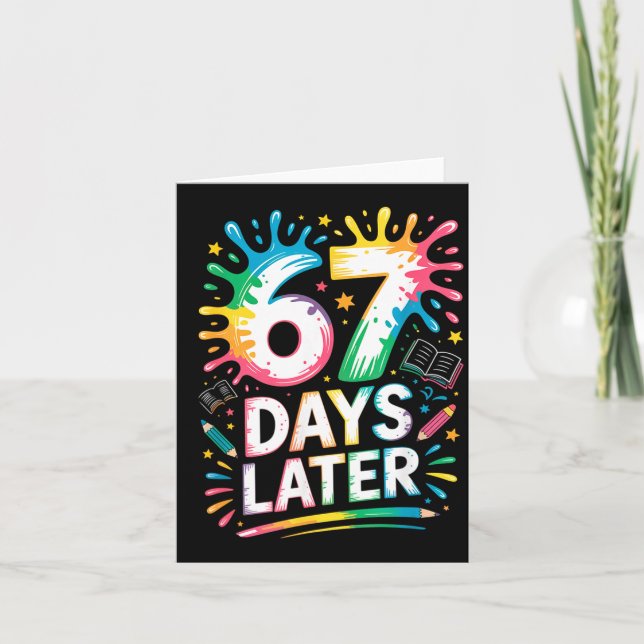 67:e skoldagen 67 meme lärare elev 67 dagar kort (Framsida)