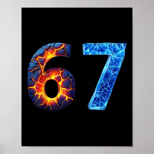 67 Eld Is Nummer Rollig Sex Sju Meme 6 7  Poster (Framsidan)