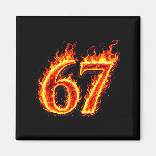 67 elden sex sju meme flammor slang nummer rolig magnet