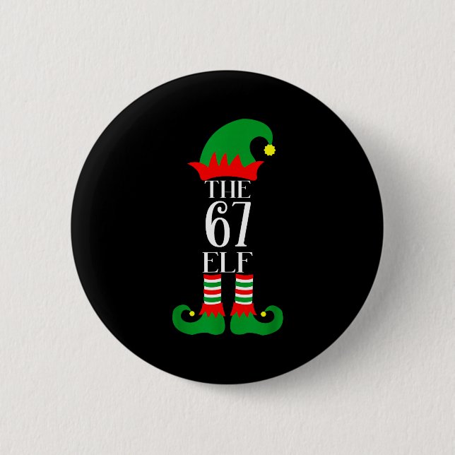 67 Elf Christmas Costume Pajama 67 Meme Gen Alpha  Knapp (Framsida)
