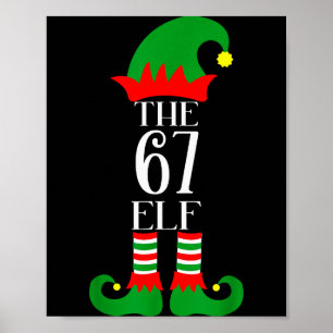 67 Elf jul kostym Pyjamas 67 Meme Gen Alpha Poster