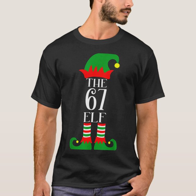 67 Elf jul kostym pyjamas 67 Meme Gen Alpha  T Shirt (Framsida)