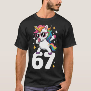 67 Enhörning Dabbar Sex Sju Meme Rolig T Shirt