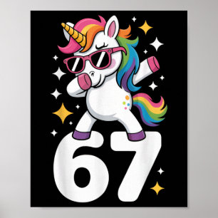 67 Enhörning Dabbar Six Seven Meme Rollig Poster