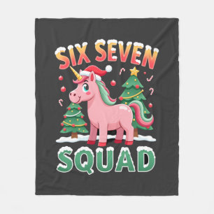 67 Enhörning Jul Dabbing för Flickor Barn 6 7 Me Fleecefilt