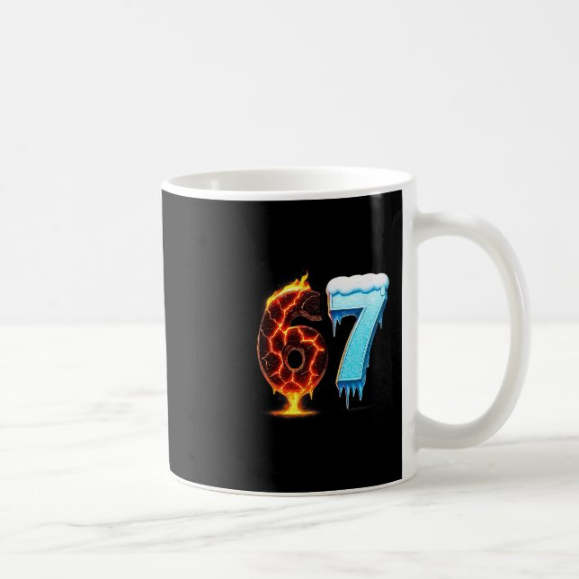 67 Fire Ice Nummer Sextio Sju Meme 67 Alpha Slang  Kaffemugg (Höger)