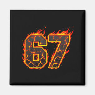 67 Flames Meme Sex Sju Eld Roligt Gen Alpha Slang Magnet