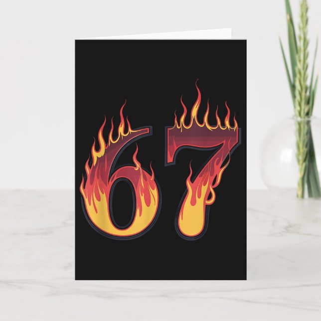67 Flames Roligt Six Seven Gen Alpha Meme Slang  Kort (Framsida)