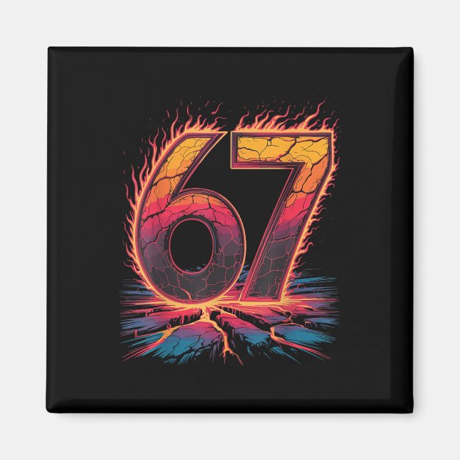 67 Flamma Nummer Sextio Sju Meme 67 Kid  Magnet (Framsidan)
