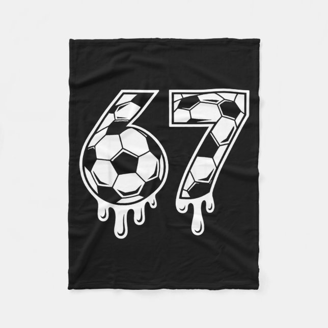 67 Fotboll Glass Drip Gen Alpha Six Seven Meme  Fleecefilt (Framsidan)