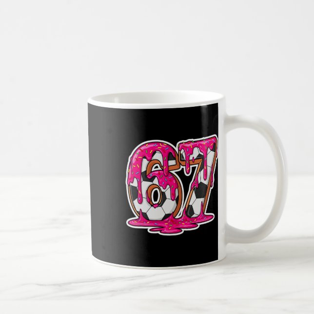 67 Fotboll Glass Drip Hjärnrot Meme _1  Kaffemugg (Höger)