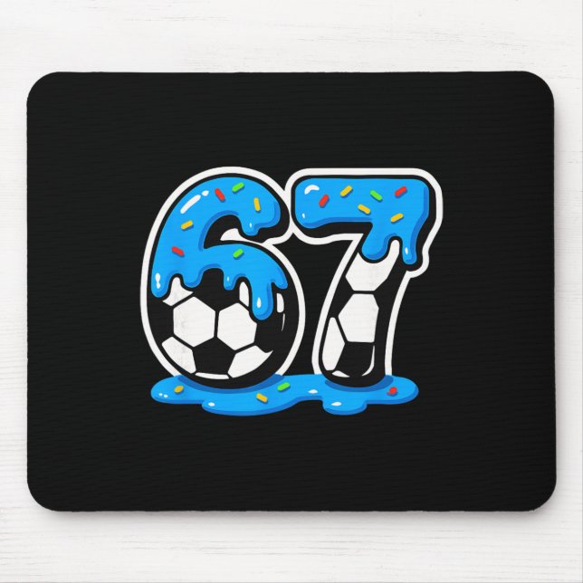 67 Fotboll Glass Drip Hjärnrot Meme  Musmatta (Framsidan)