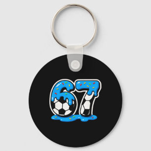 67 Fotboll Glass Drip Hjärnrot Meme Nyckelring