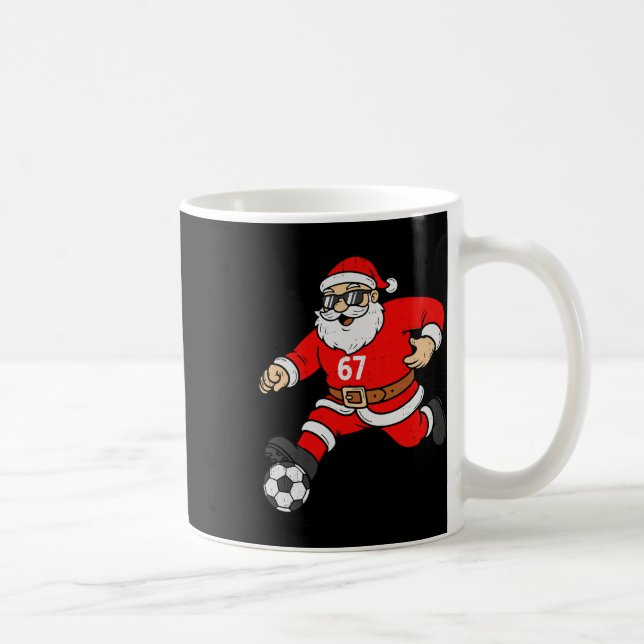 67 Fotboll Tomte Six Seven Meme Jul Sport Män Kaffemugg (Höger)