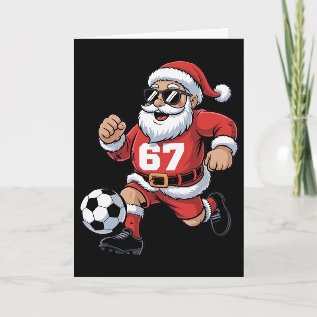 67 Fotbolls Tomte Design För Jul Sport Fans  Kort (Framsida)