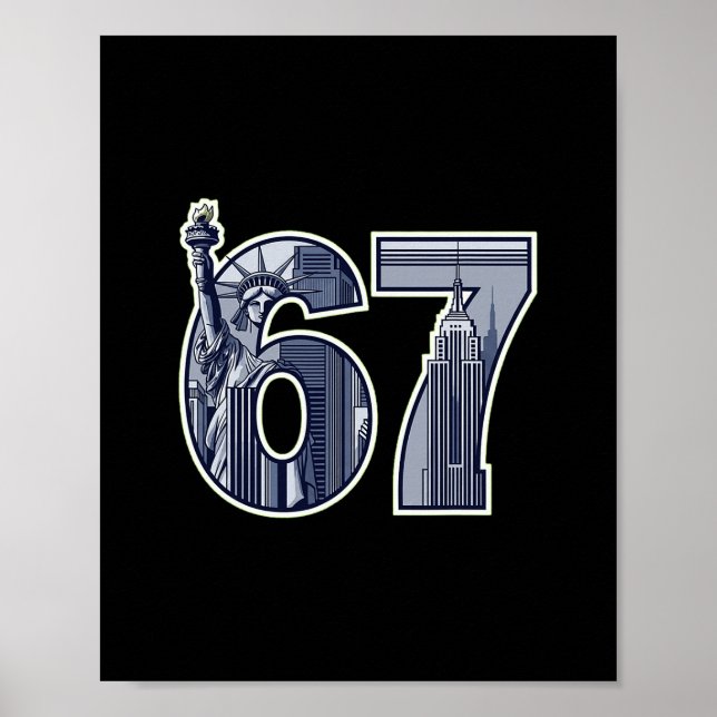 67 Frihetsgudinnan Empire State Grafik  Poster (Framsidan)