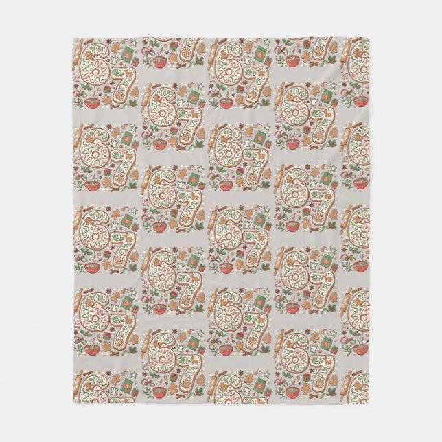 67 Funny 6 7 Six Seven Gingerbread Cookie Holiday Fleecefilt (Framsidan)