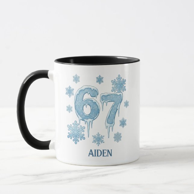 67 Funny 6 7 Six Seven Personalized Christmas Mugg (Vänster)