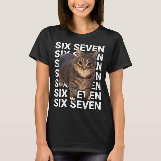 67 Funny Cat Six Seven Meme Gen Z Alpha Humor Anim T Shirt (Framsida)