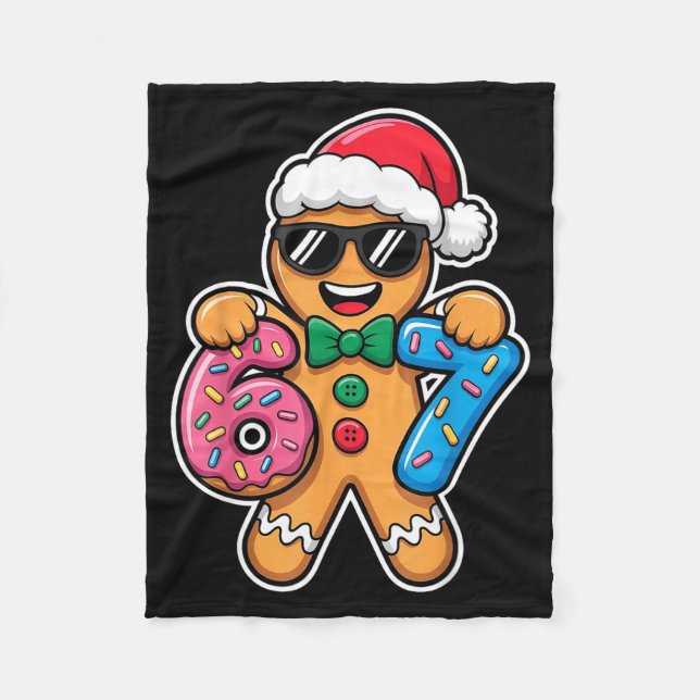 67 Funny Christmas Boys Kids Xmas Six Seven Ginger Fleecefilt (Framsidan)