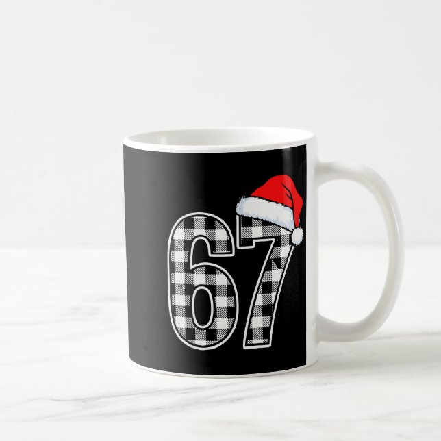 67 Funny Christmas Plaid Kids Xmas 6 7  Kaffemugg (Höger)