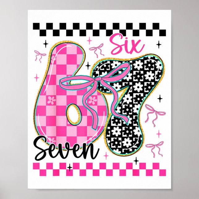67 Funny Meme Filled With Hearts Six Seven Valenti Poster (Framsidan)