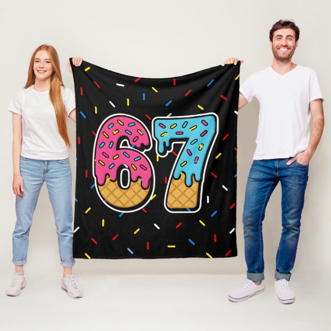 67 Funny Meme Ice Cream Sex Seven Gen Alpha Fleecefilt (På plats)