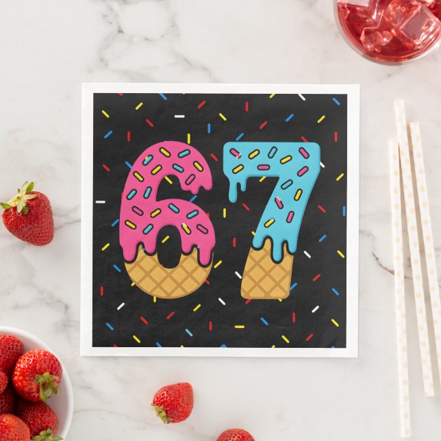 67 Funny Meme Ice Cream Sex Seven Gen Alpha Pappersservett (Insitu)