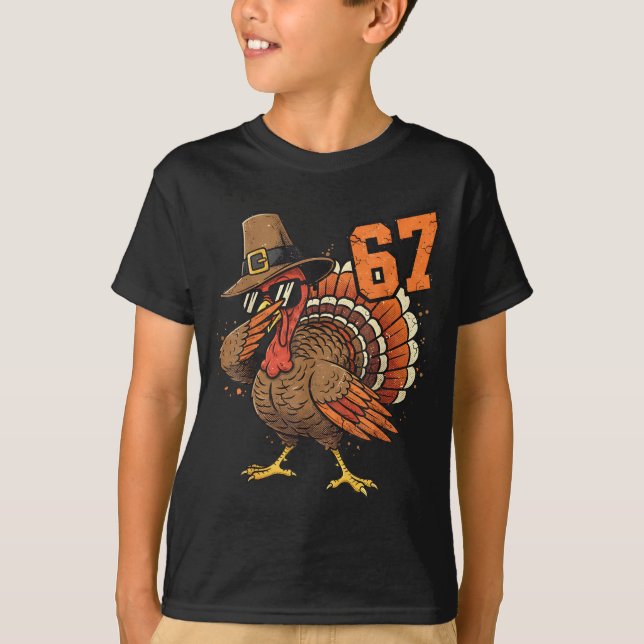 67 Funny Thanksgiving Turkey Meme Six Seven 6 7  T Shirt (Framsida)
