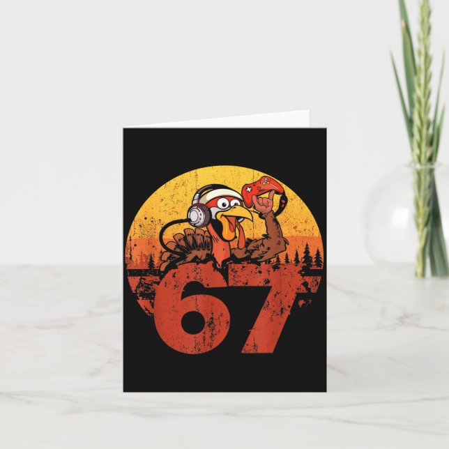 67 Funny Turkey Thanksgiving Gym Fitness Workout S Kort (Framsida)