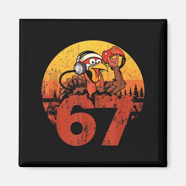 67 Funny Turkey Thanksgiving Gym Fitness Workout S Magnet (Framsidan)