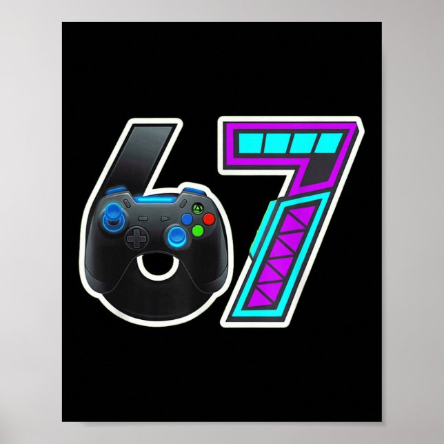 67 Gamer Konsoll Kontroll Design  Poster (Framsidan)