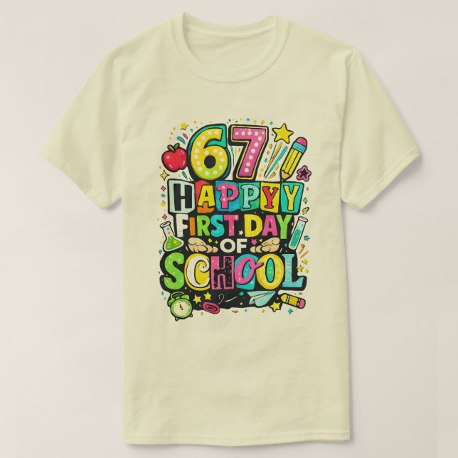 67 Glad första skoldag T Shirt (Design framsida)