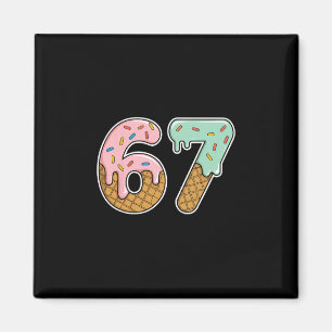 67 Glass 67 Meme Rolig Six Seven Gen Alpha Män Magnet