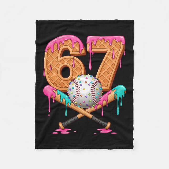 67 Glass Is Dricka Sälj Nummer 67 Spelare 67-årsda Fleecefilt (Framsidan)