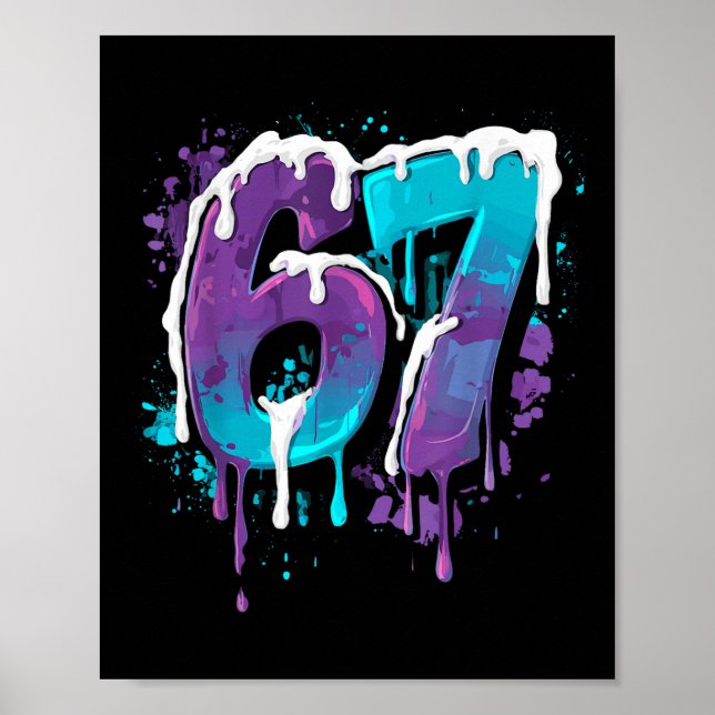 67 Glass Is Dricker Meme Rolig Six Seven Gen Alpha Poster (Framsidan)