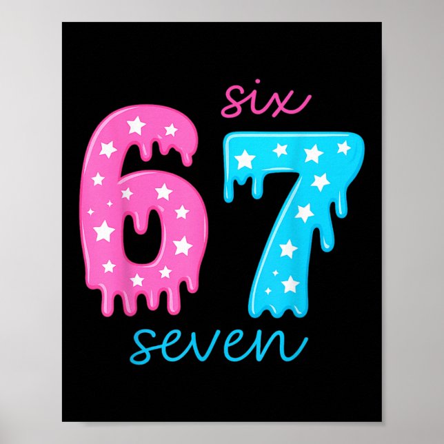 67 Glass Is Drip Meme 6 7 Halloween Kostym Par Poster (Framsidan)