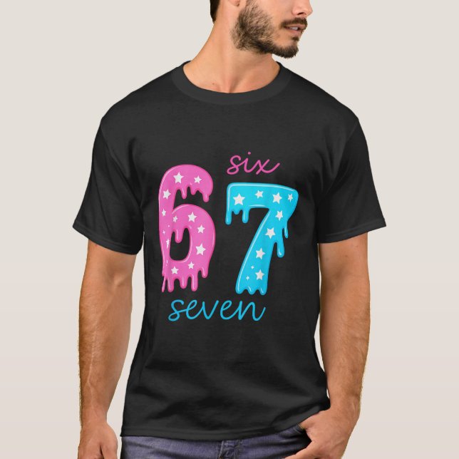 67 Glass Isglass Meme 6 7 Halloween Kostym Par T Shirt (Framsida)