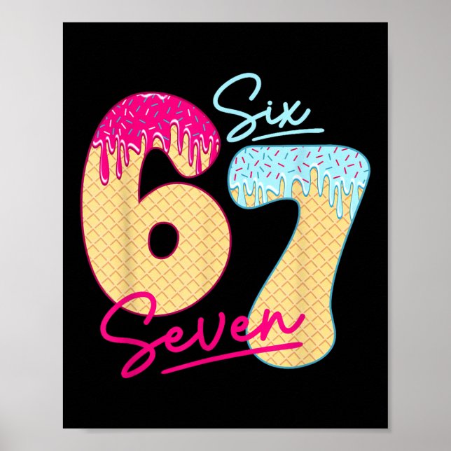 67 Glass Isglass Meme Rolig Six Seven Gen Alpha S Poster (Framsidan)