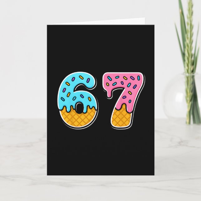 67 Glass Isglass Meme Roligt Trendigt Meme För Män Kort (Framsida)