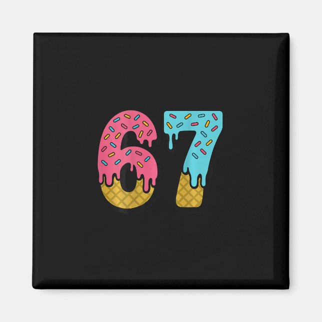67 Glass Isglass Meme Six Seven Matchdag (på Ck)  Magnet (Framsidan)