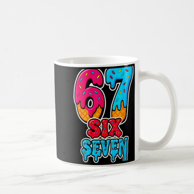 67 Glass Strö Funny Six Seven Gen Alpha Meme S Kaffemugg (Höger)