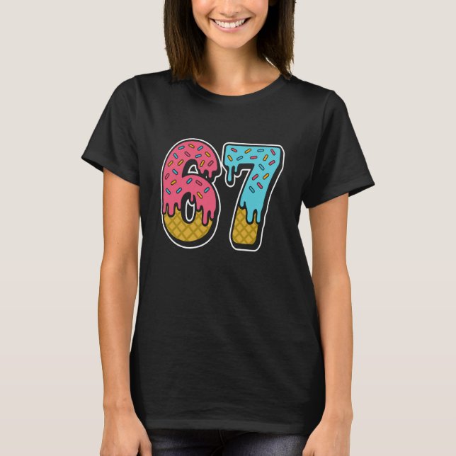 67 Glass Strö Meme Rolig Six Seven Gen Alpha S T Shirt (Framsida)