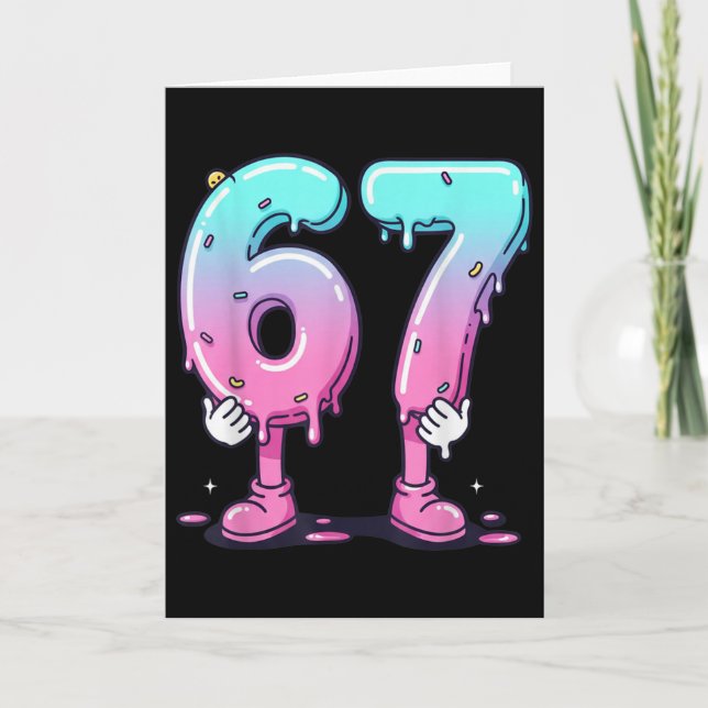 67 Glass Strömmar (främre) Six Seven Meme För Gen  Kort (Framsida)