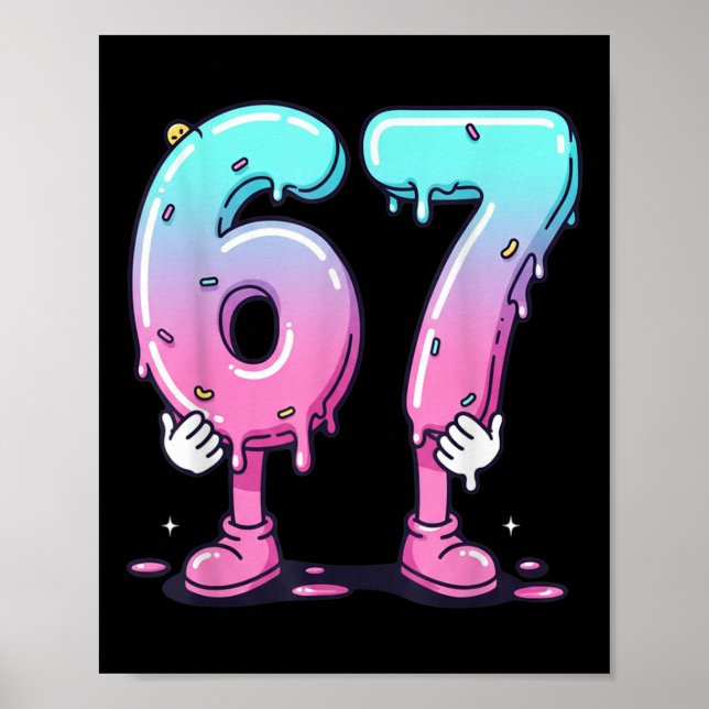 67 Glass Strömmar (framsida) Six Seven Meme För Ge Poster (Framsidan)