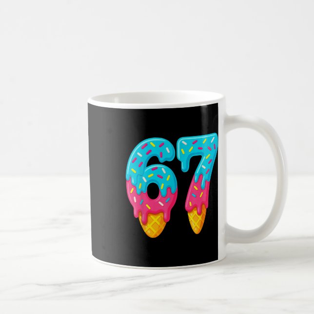 67 Glass Strömmar Meme Rolig Six Seven Gen Alpha S Kaffemugg (Höger)